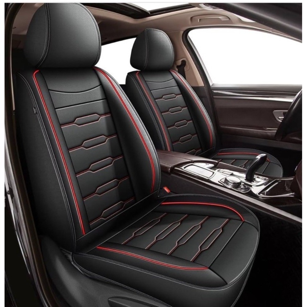 5 Piece Cscevt Nappa Leather Seat Covers Fits Kia Forte 2010-2024 Red/Black NIB